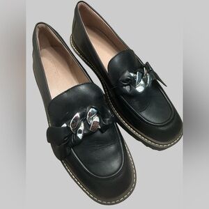 Nordstrom Women’s NoTrinity- Lea Black Loafers with Silver Details